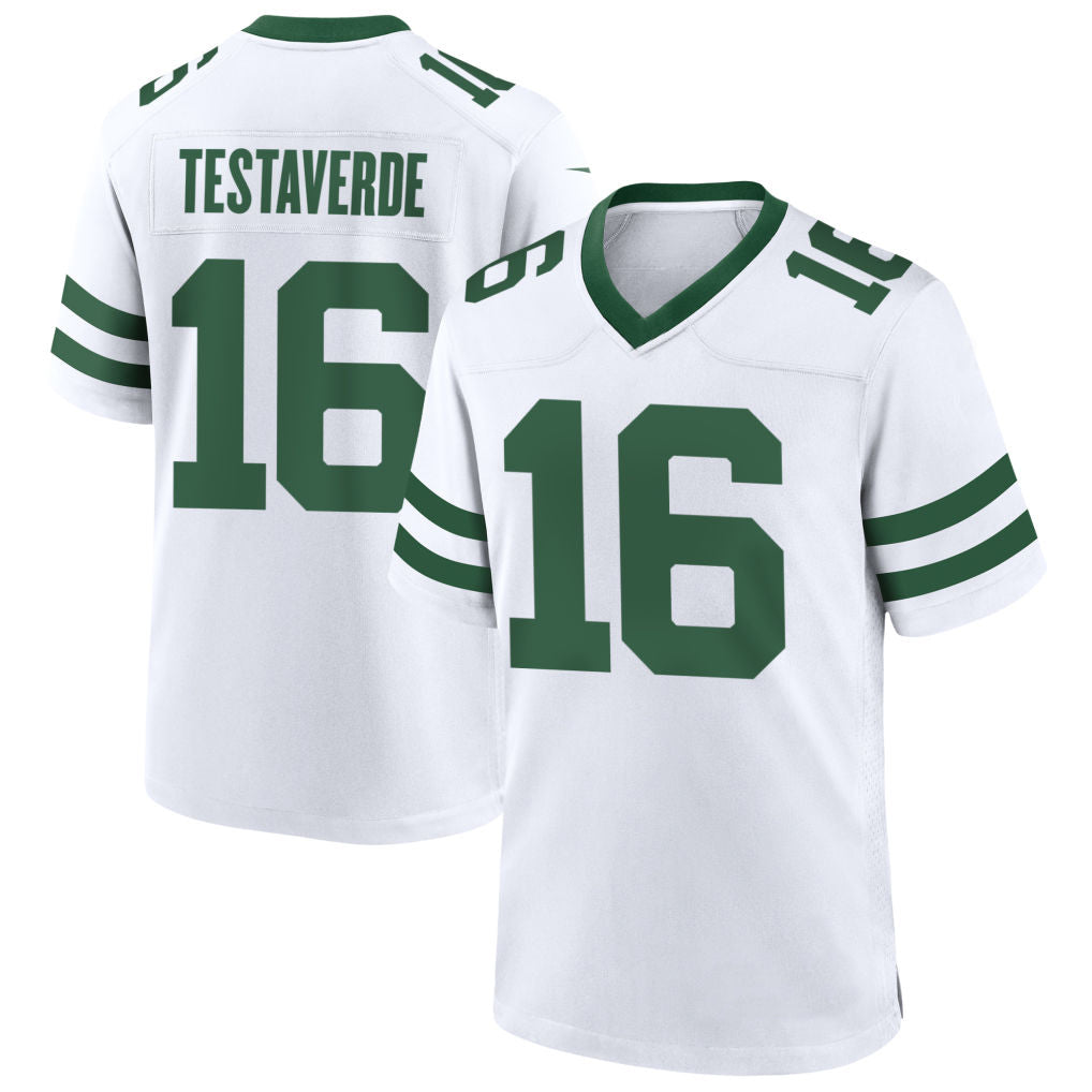 harde NY.Jets #16 Vinny Testaverde Player White Home Game Stitched Jerseys