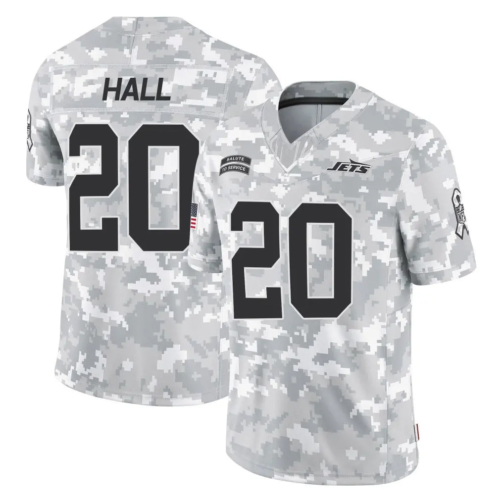 harde NY.Jets #20 Breece Hall Player Arctic Camo Salute to Service Limited Game Stitched Jerseys