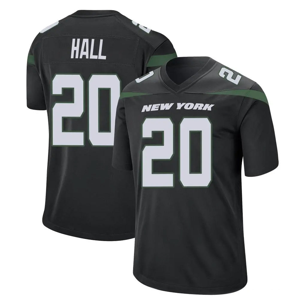 harde NY.Jets #20 Breece Hall Player Stealth Black Home Game Stitched Jerseys