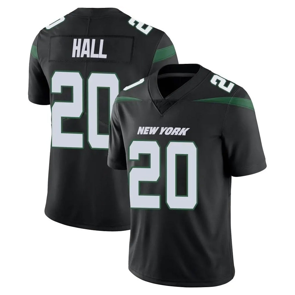 harde NY.Jets #20 Breece Hall Player Stealth Black Limited Vapor Home Game Stitched Jerseys