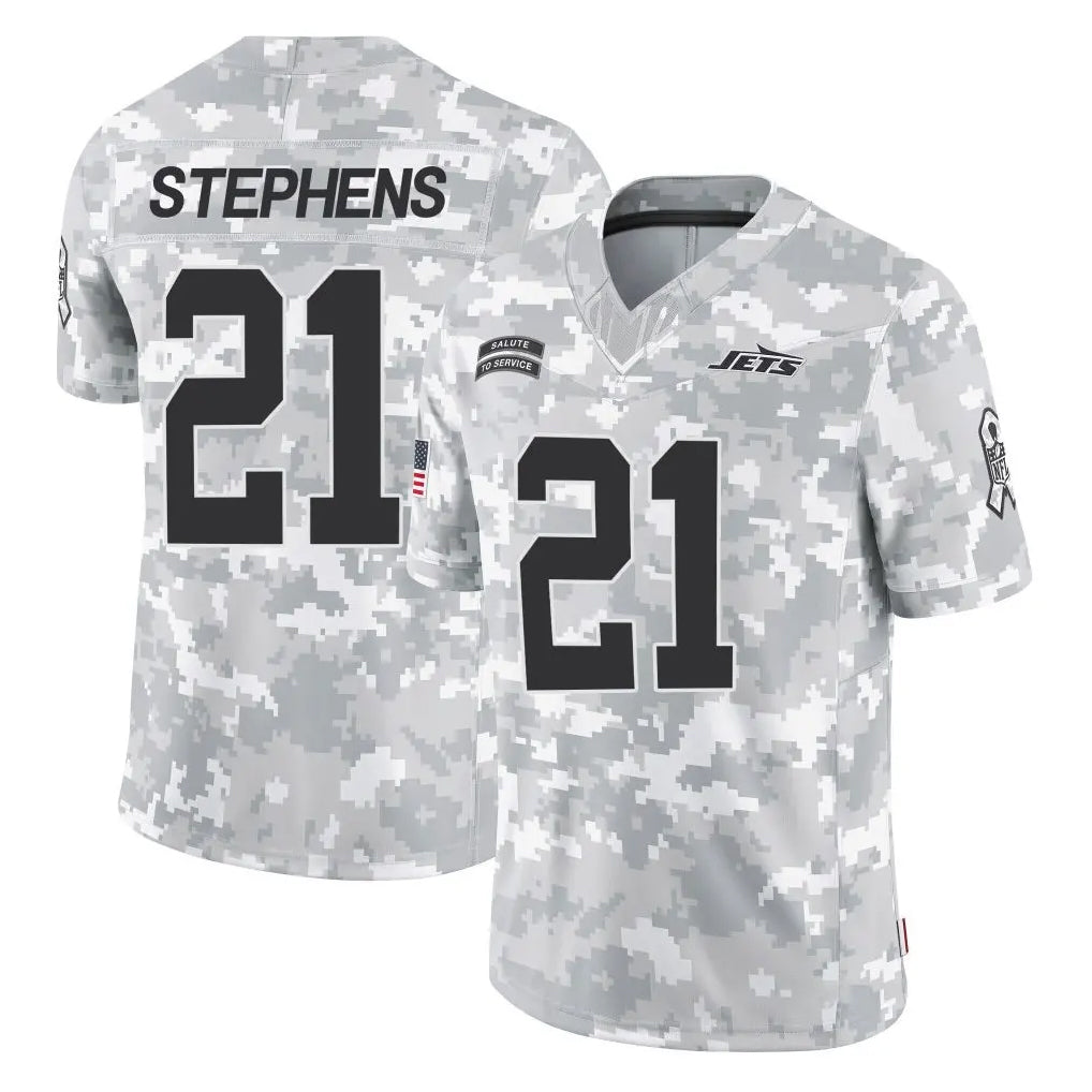 harde NY.Jets #21 Brandon Stephens Player Arctic Camo Salute to Service Limited Game Stitched Jerseys