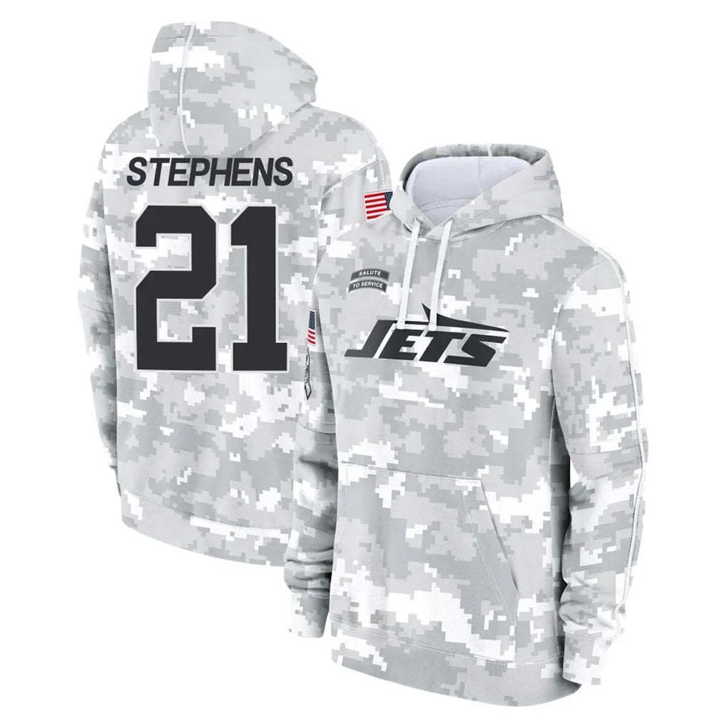 harde NY.Jets #21 Brandon Stephens Player Arctic Camo Salute to Service Pullover Hoodies Limited Game Stitched Jerseys
