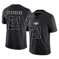 harde NY.Jets #21 Brandon Stephens Player Stealth Black Limited Reflective Home Game Stitched Jerseys