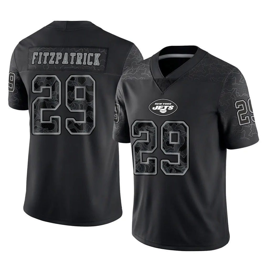 harde NY.Jets #29 Minkah Fitzpatrick Player Stealth Black Limited Reflective Home Game Stitched Jerseys