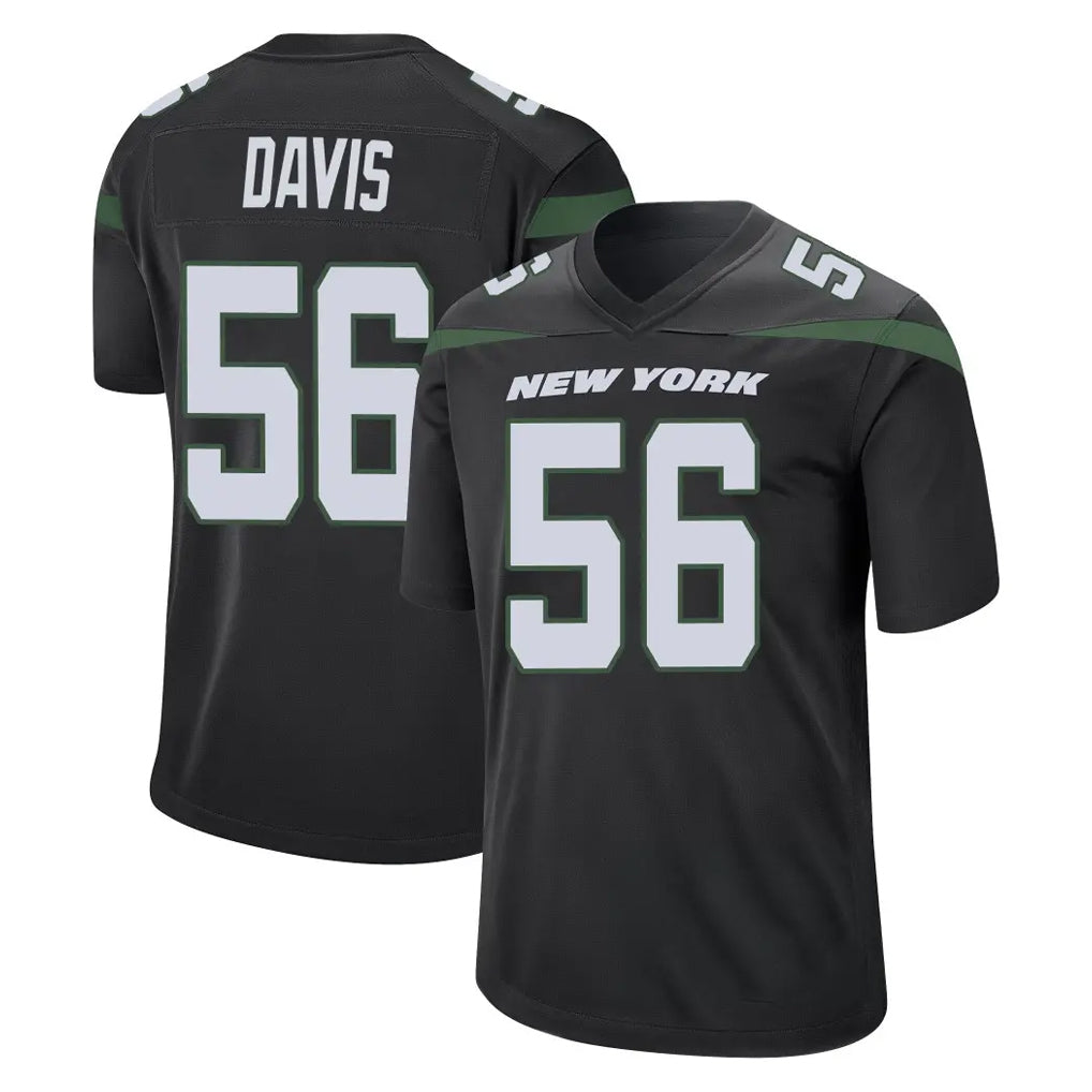 harde NY.Jets #56 Demario Davis Player Stealth Black Home Game Stitched Jerseys