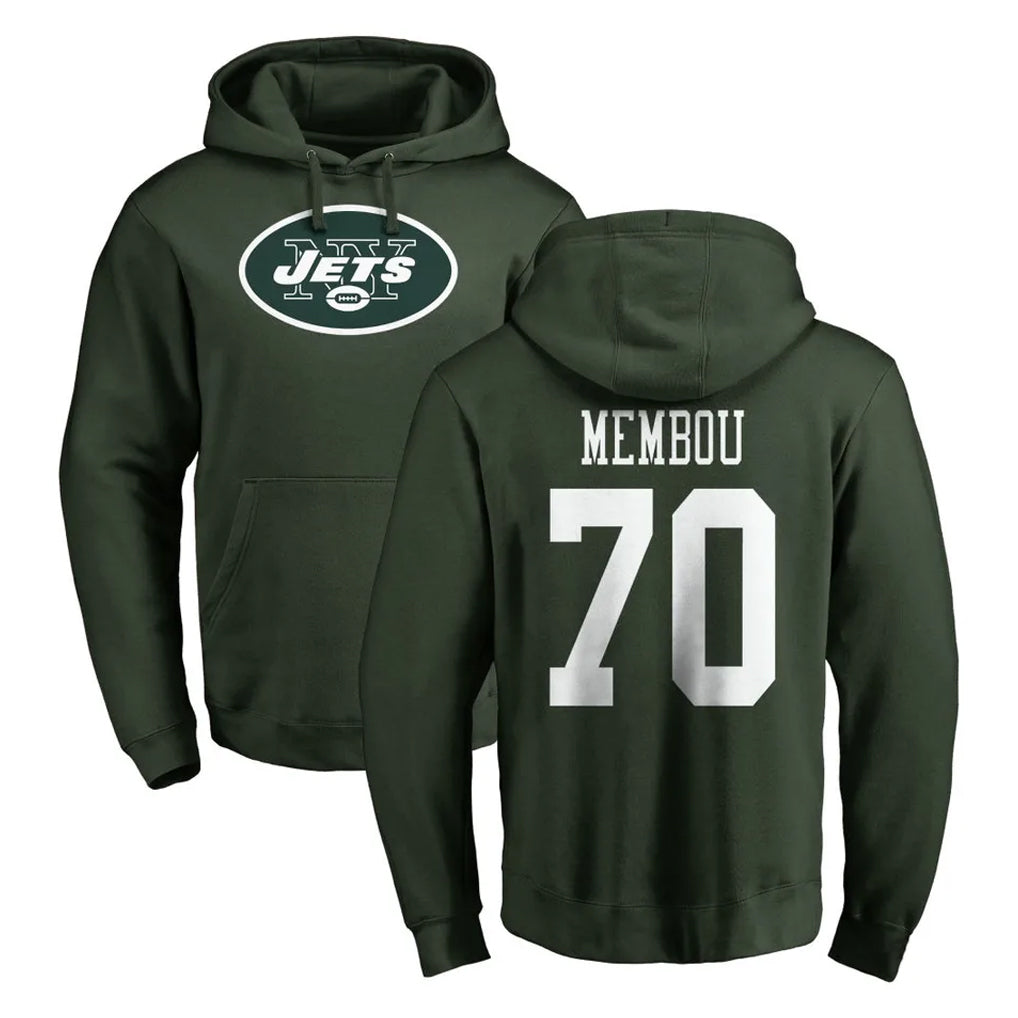 harde NY.Jets #70 Armand Membou Player Green LOGO Pullover Hoodies Limited Game Stitched Jerseys