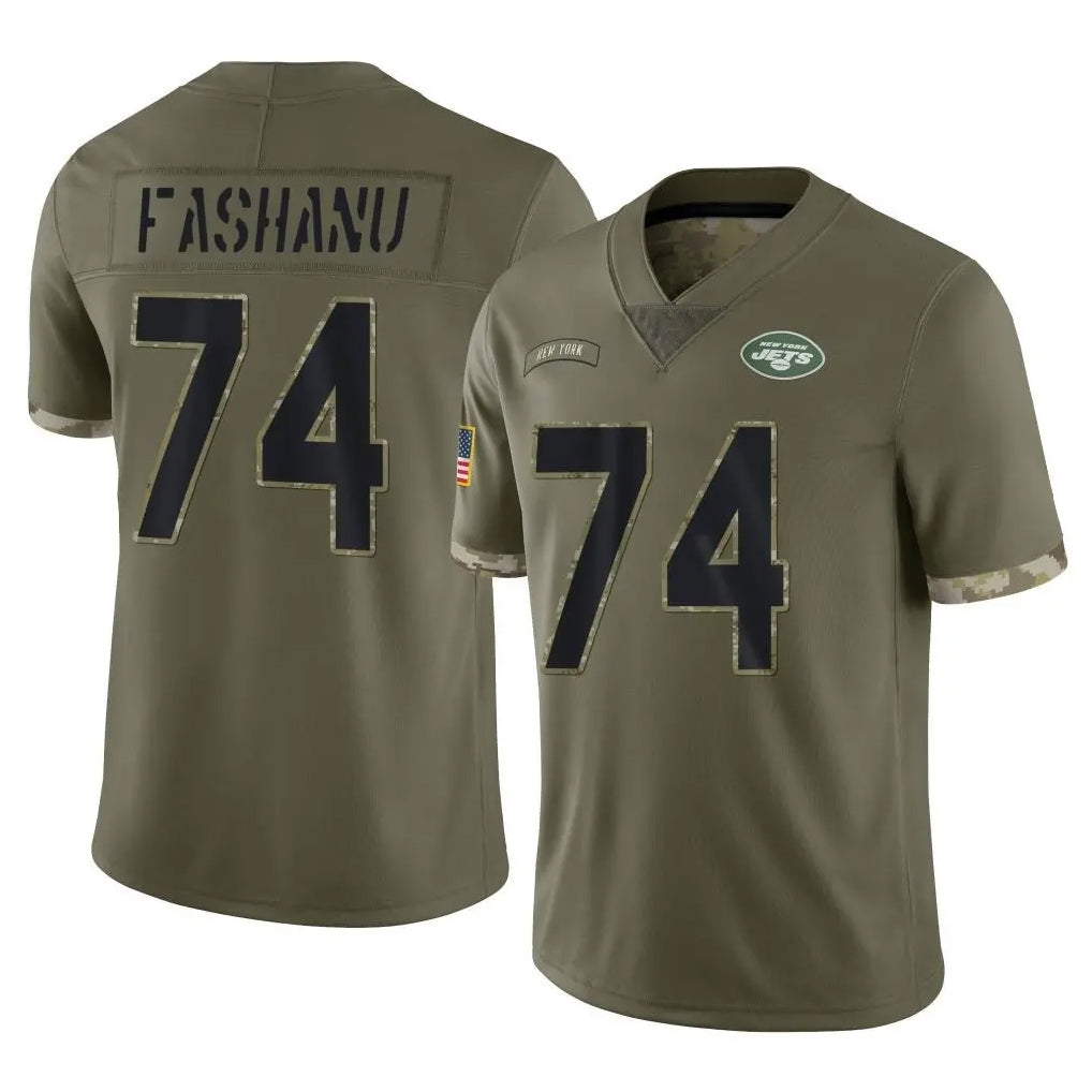 harde NY.Jets #74 Olu Fashanu Player Olive Salute To Service Limited Stitched Jerseys