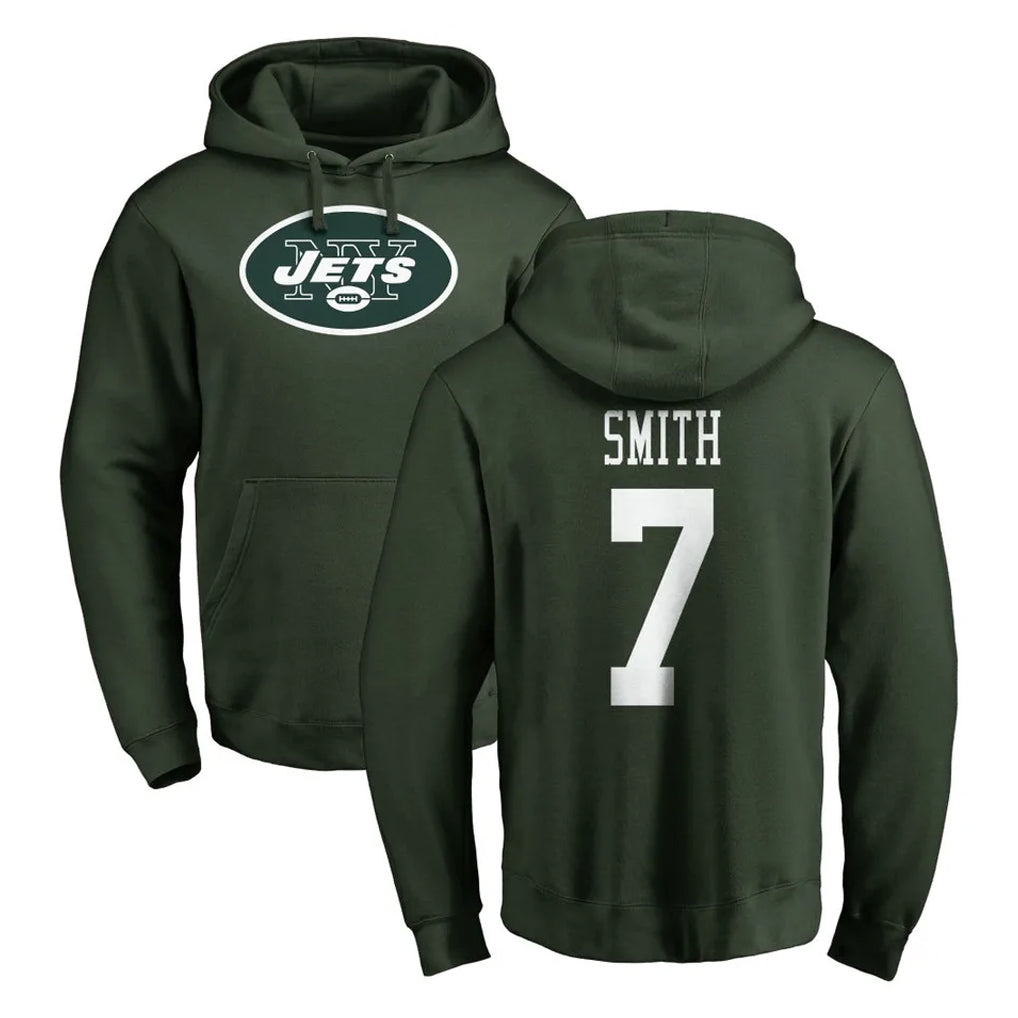 harde NY.Jets #7 Geno Smith Player Green LOGO Pullover Hoodies Limited Game Stitched Jerseys