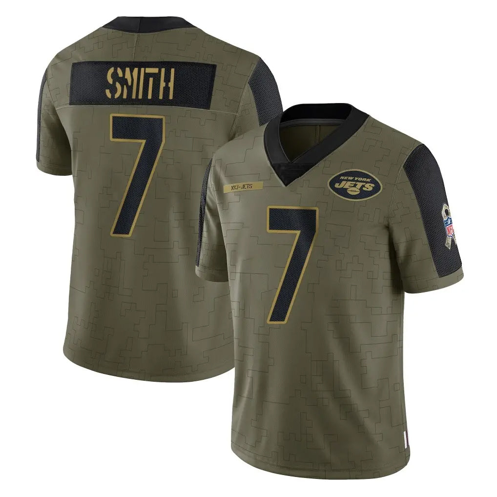 harde NY.Jets #7 Geno Smith Player Olive Salute To Service Limited Game Stitched Jerseys