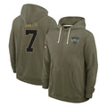harde NY.Jets #7 Geno Smith Player Olive Salute to Service Pullover Hoodies Limited Stitched Jerseys