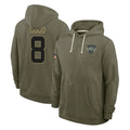harde NY.Jets #8 Andre Cisco Player Olive Salute to Service Pullover Hoodies Limited Stitched Jerseys