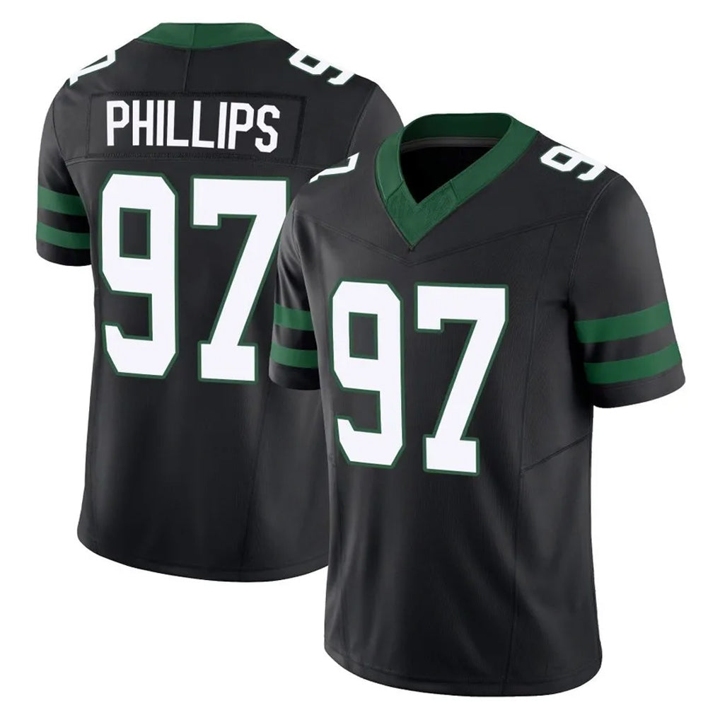 harde NY.Jets #97 Harrison Phillips Player Black Limited Legacy Vapor F.U.S.E. Home Game Stitched Jerseys