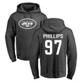 harde NY.Jets #97 Harrison Phillips Player Gray Pullover Hoodies Limited Game Stitched Jerseys
