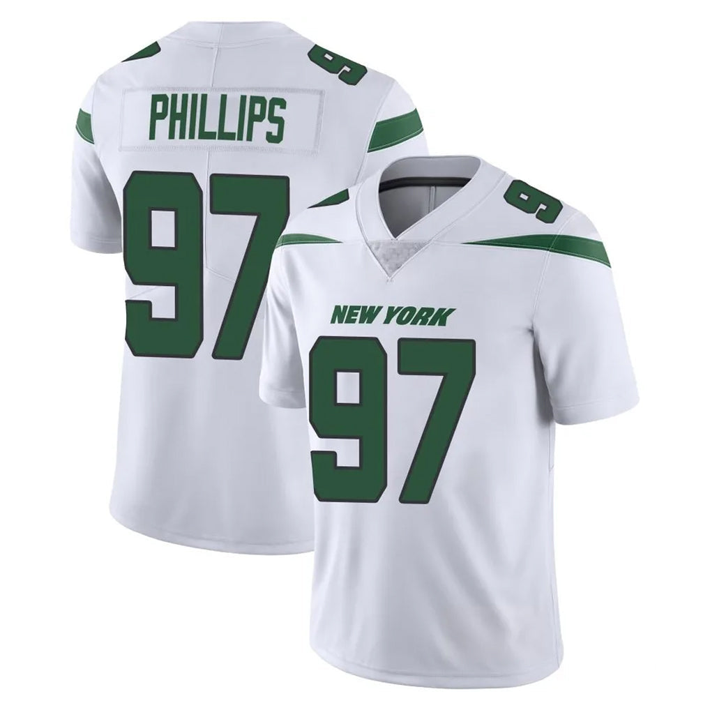 harde NY.Jets #97 Harrison Phillips Player White Spotlight Limited Vapor Home Game Stitched Jerseys