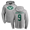 harde NY.Jets #9 Will McDonald IV Player Gray LOGO Pullover Hoodies Limited Game Stitched Jerseys
