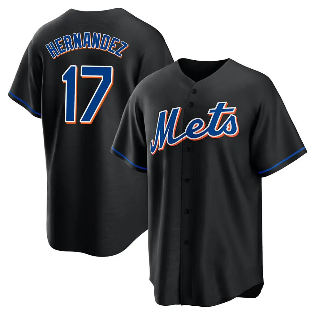 harde NY.Mets #17 Keith Hernandez Player Black Replica Home Game Stitched Jerseys