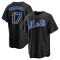 harde NY.Mets #17 Keith Hernandez Player Black Replica Home Game Stitched Jerseys