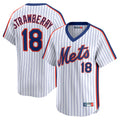 harde NY.Mets #18 Darryl Strawberry Player White Cooperstown Collection T-shirt Game Stitched Jerseys