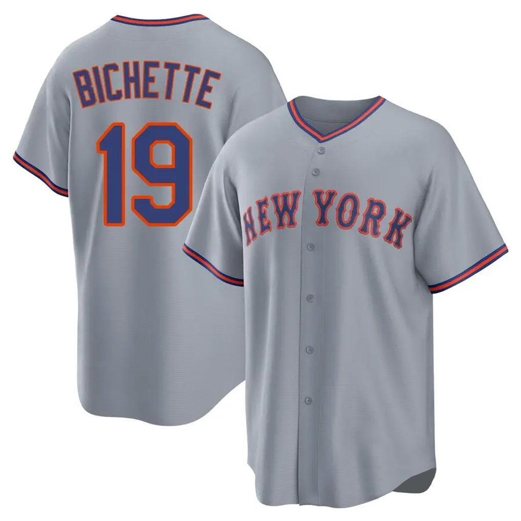harde NY.Mets #19 Bo Bichette Player Gray Road Home Game Stitched Jerseys