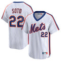 harde NY.Mets #22 Juan Soto Player White Cooperstown Collection T-shirt Game Stitched Jerseys