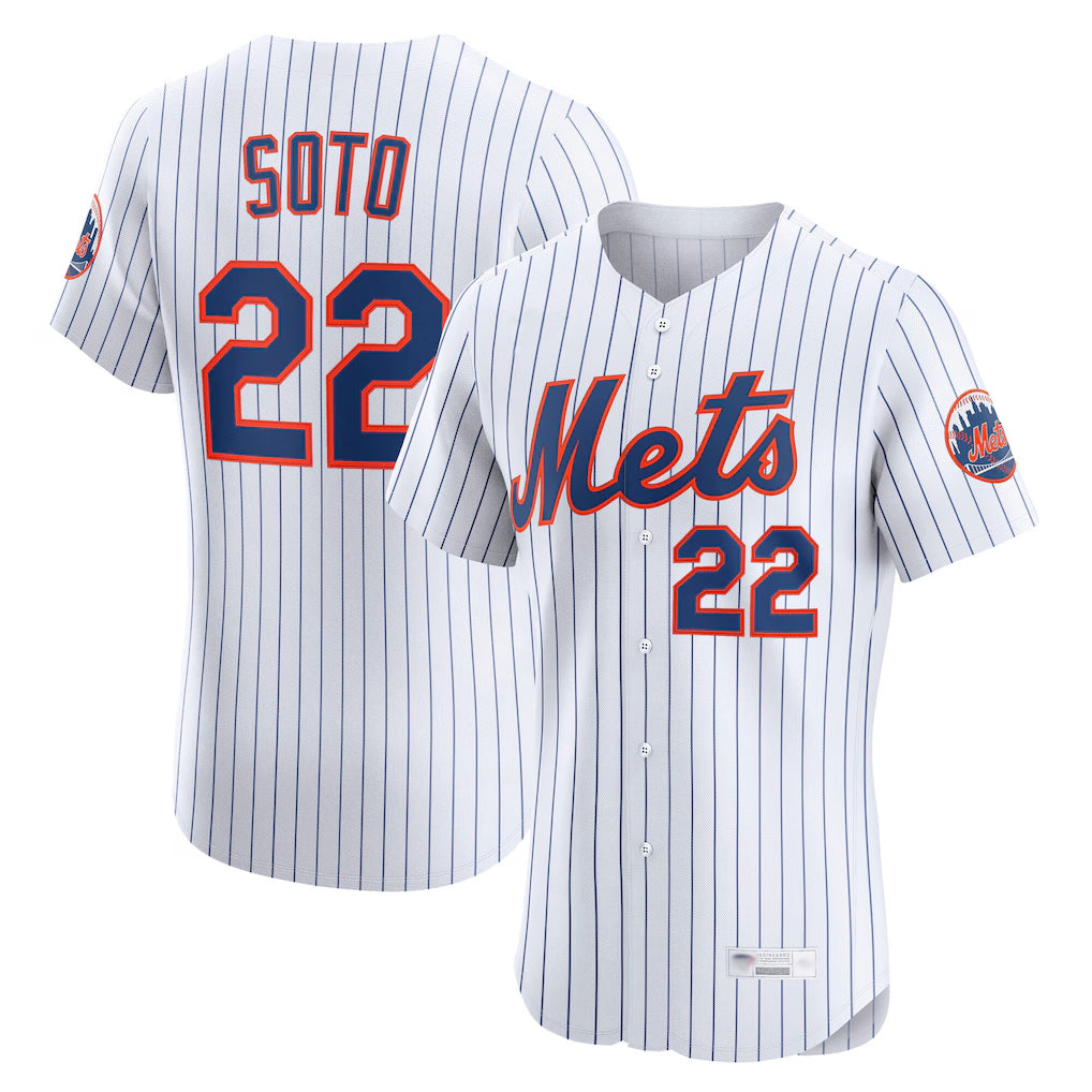 harde NY.Mets #22 Juan Soto Player White Home Limited Elite Stitched Jerseys