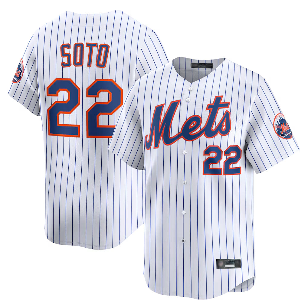 harde NY.Mets #22 Juan Soto Player White Home Limited Stitched Jerseys