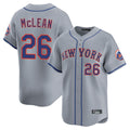 harde NY.Mets #26 Nolan McLean Player Gray Road Limited Home Stitched Jerseys