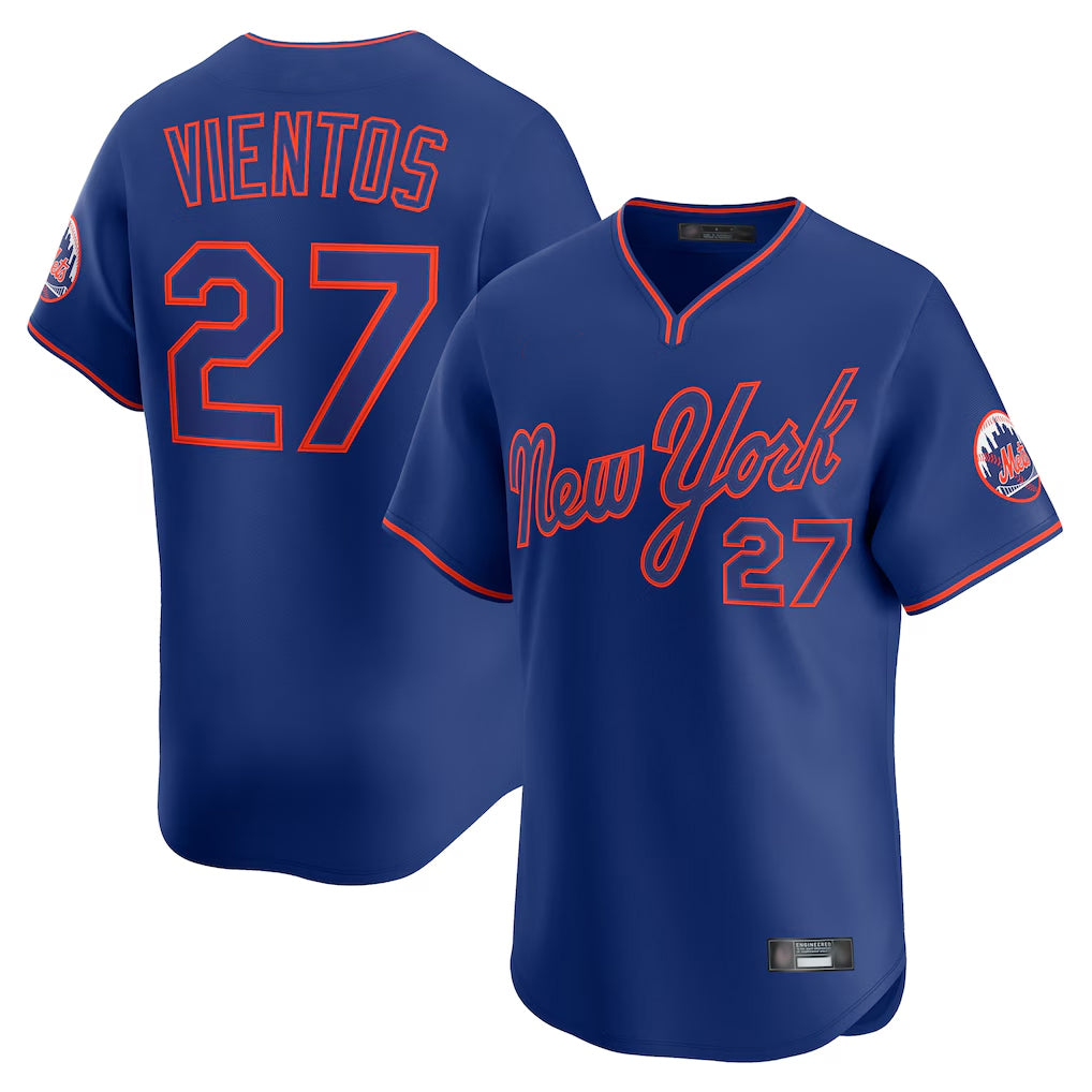 harde NY.Mets #27 Mark Vientos Player Royal T-shirt Home Limited Elite Stitched Jerseys