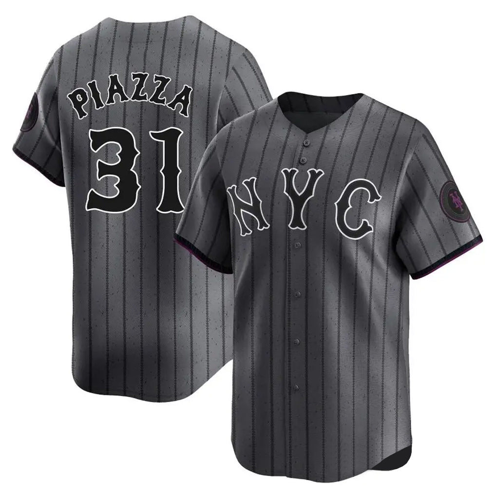 harde NY.Mets #31 Mike Piazza Player Gray City Connect Limited Stitched Jerseys