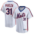 harde NY.Mets #31 Mike Piazza Player White Cooperstown Collection T-shirt Game Stitched Jerseys