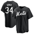 harde NY.Mets #34 Kodai Senga Player Black Home Game Stitched Jerseys