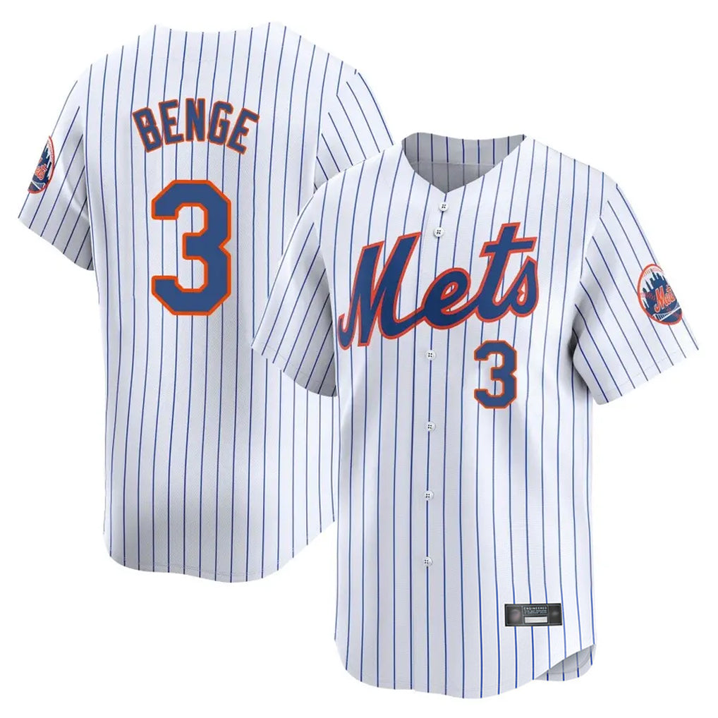 harde NY.Mets #3 Carson Benge Player White Home Replica Stitched Jerseys