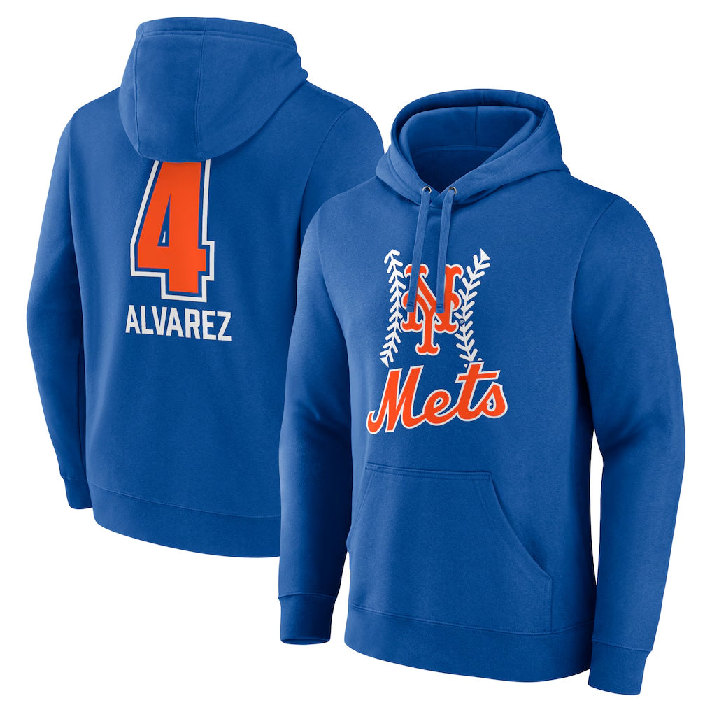 harde NY.Mets #4 Francisco Alvarez Player Royal Club Pullover Hoodie Game Stitched Jerseys