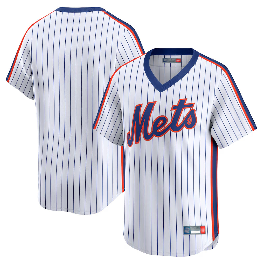 harde NY.Mets Blank Player White Cooperstown Collection T-shirt Game Stitched Jerseys