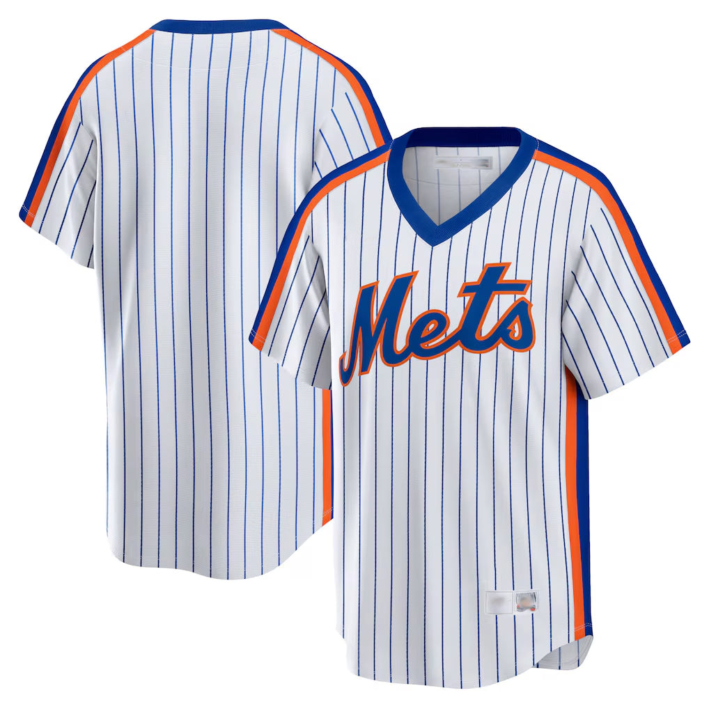 harde NY.Mets Blank Player White Cooperstown Collection T-shirt Home Stitched Jerseys