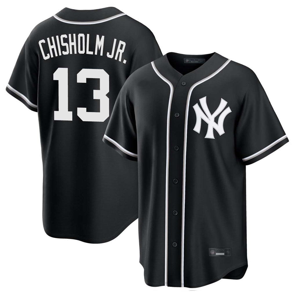 harde NY.Yankees #13 Jazz Chisholm Jr Player Black Out Game Stitched Jerseys