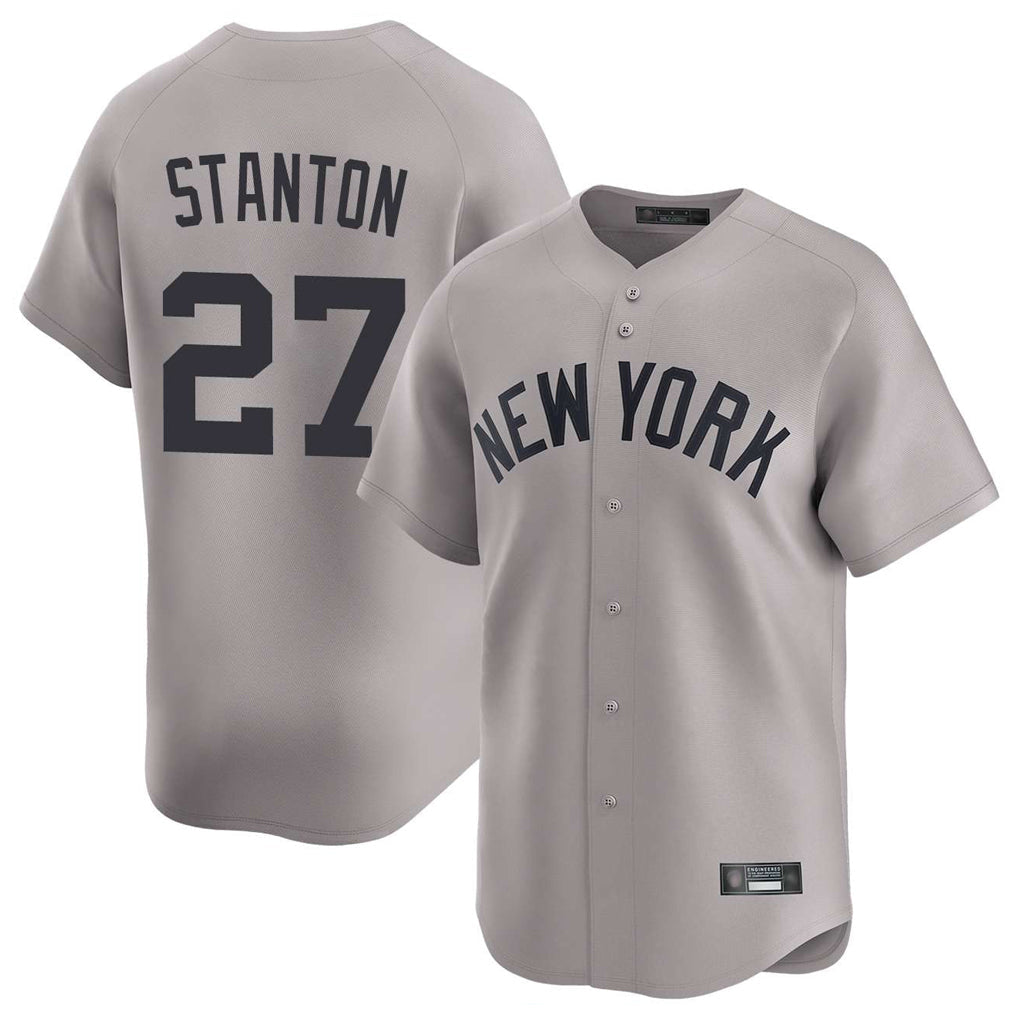 harde NY.Yankees #27 Giancarlo Stanton Player Gray Limited Home Stitched Jerseys
