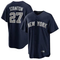 harde NY.Yankees #27 Giancarlo Stanton Player Navy Replica Game Stitched Jerseys