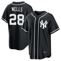 harde NY.Yankees #28 Austin Wells Player Black Out Game Home Stitched Jerseys