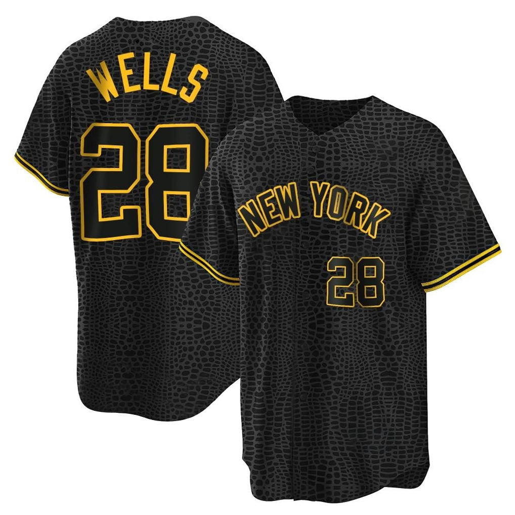 harde NY.Yankees #28 Austin Wells Player Black Snake Skin City Game Home Stitched Jerseys