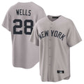 harde NY.Yankees #28 Austin Wells Player Gray Game Home Stitched Jerseys