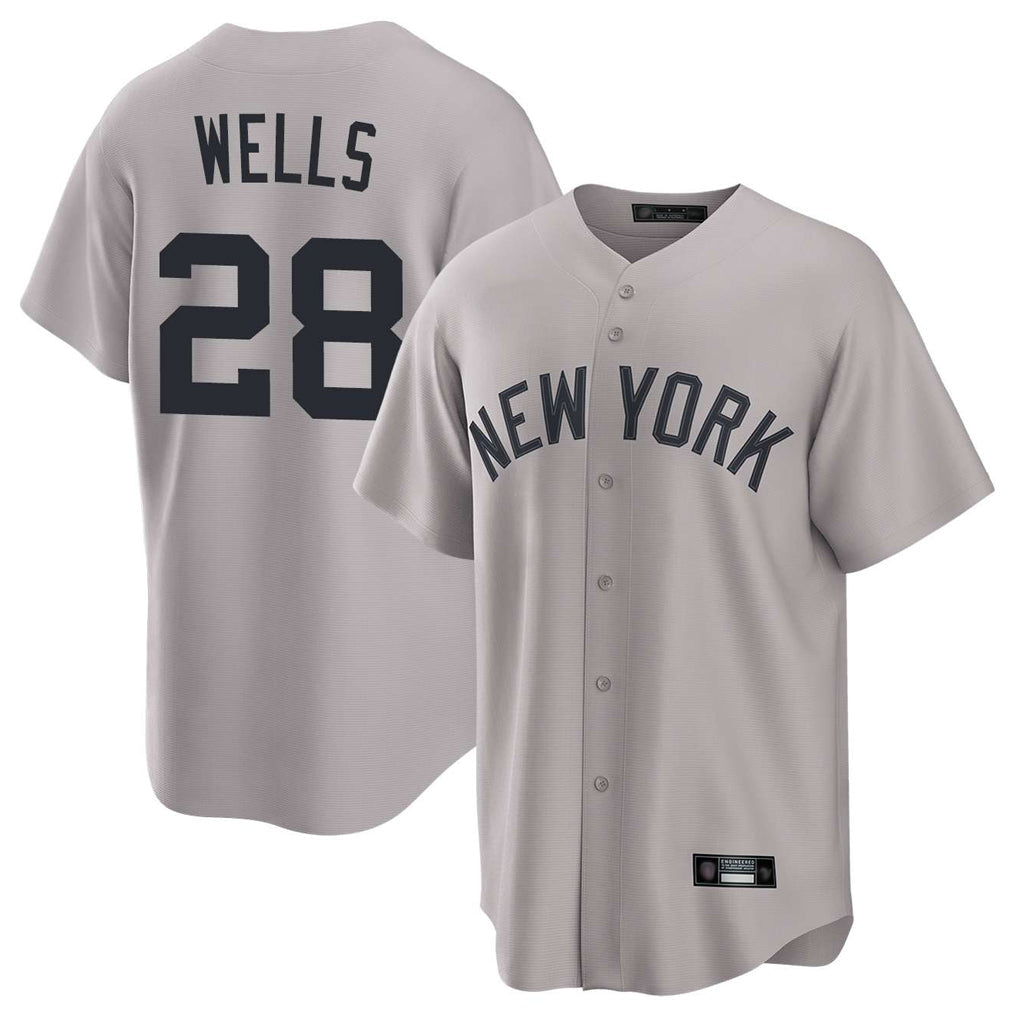 harde NY.Yankees #28 Austin Wells Player Gray Game Home Stitched Jerseys