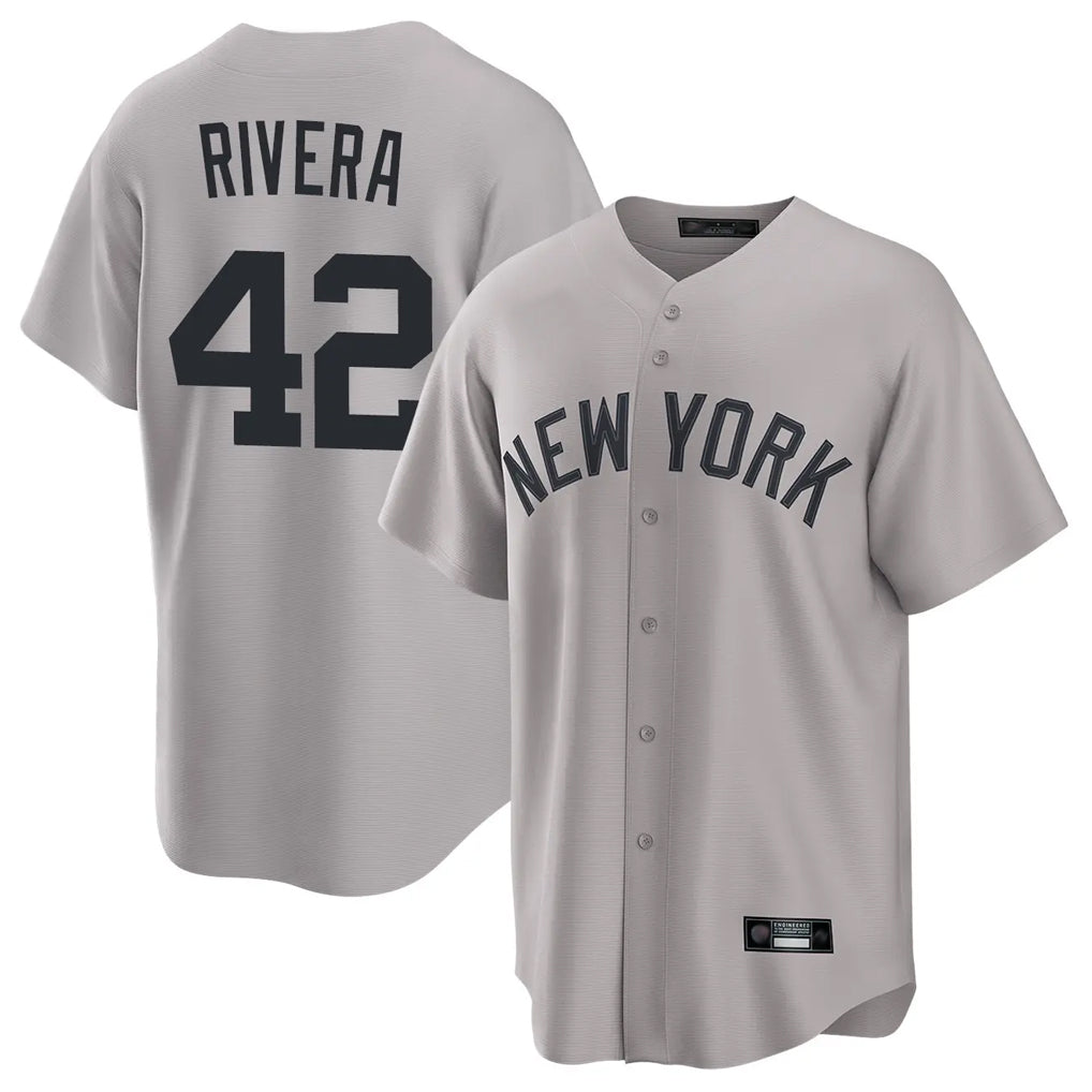 harde NY.Yankees #42 Mariano Rivera Player Gray Game Home Stitched Jerseys
