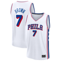 harde P.76ers #7 Jaylen Brown White Fast Break Jerseys - Association Edition