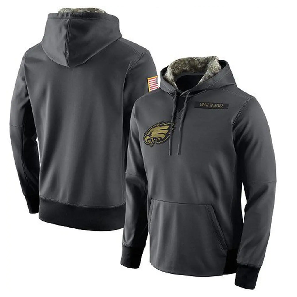 harde P.Eagles Gray Pullover Hoodies Home Game Blank Player Stitched Jerseys