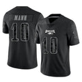harde P.Eagles #10 Braden Mann Player Black Reflective Limited Home Game Stitched Jerseys