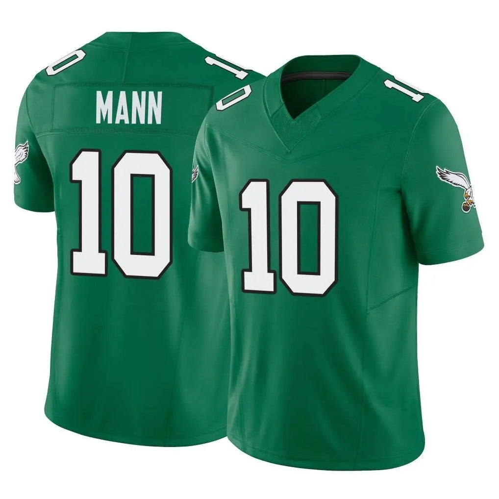 harde P.Eagles #10 Braden Mann Player Green Kelly Alternate Vapor F.U.S.E. Home Game Stitched Jerseys