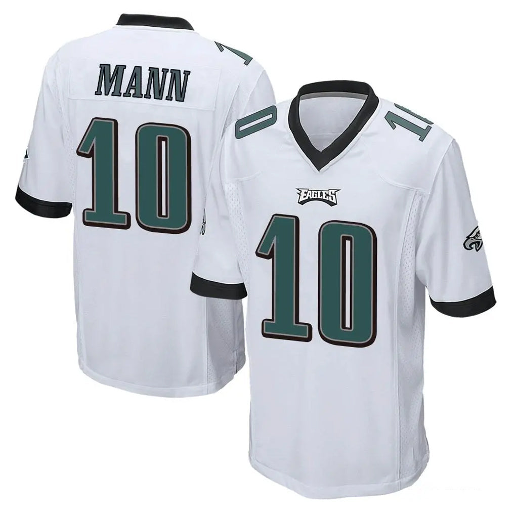harde P.Eagles #10 Braden Mann Player White Home Game Stitched Jerseys