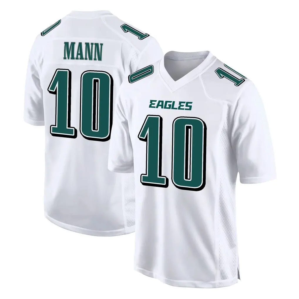 harde P.Eagles #10 Braden Mann Player White Tundra Fashion Home Game Stitched Jerseys