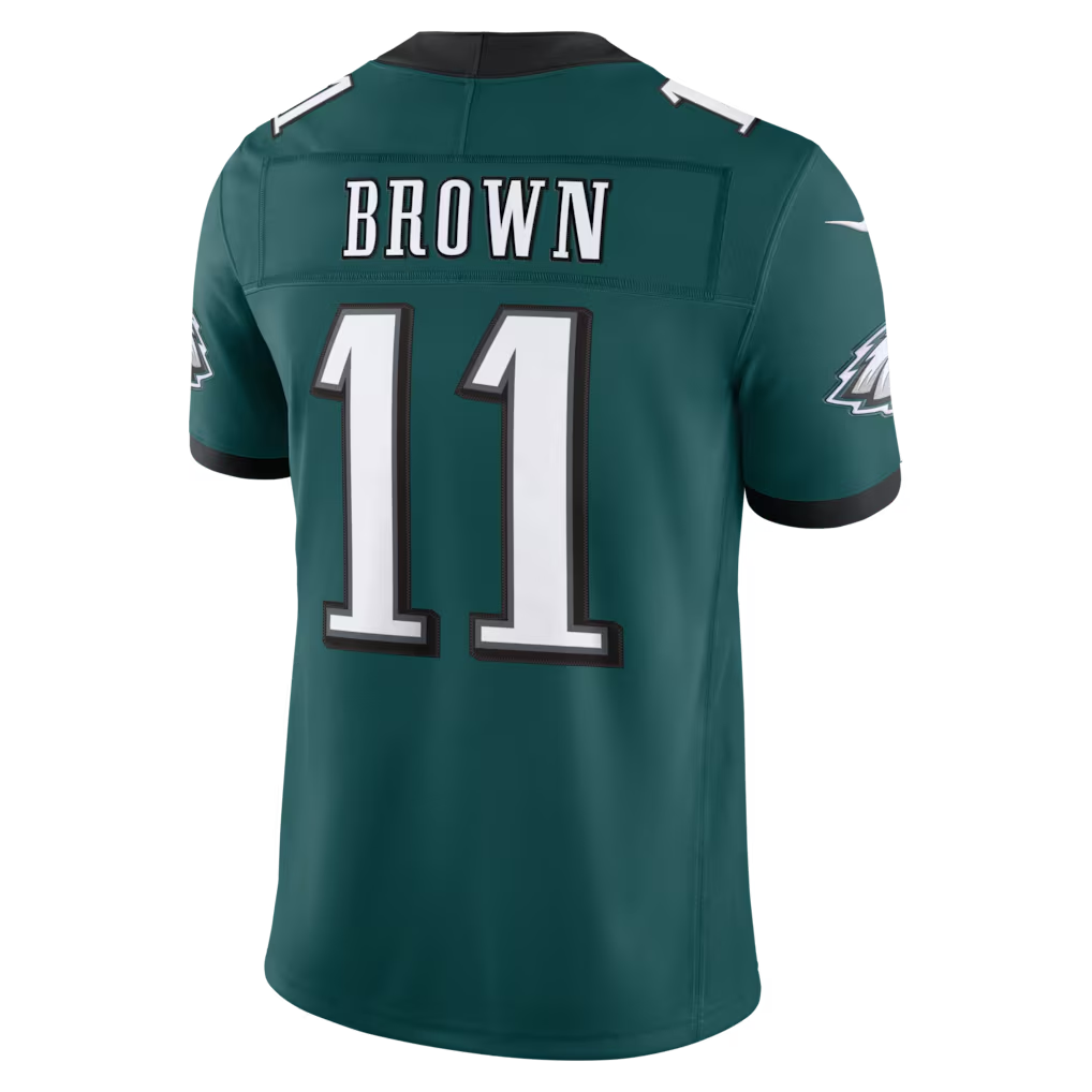 harde P.Eagles #11 A.J. Brown Midnight Green Team Vapor F.U.S.E. Stitched Limited Jerseys